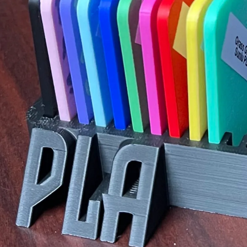 Color Swatch with Holder Labeled for PLA