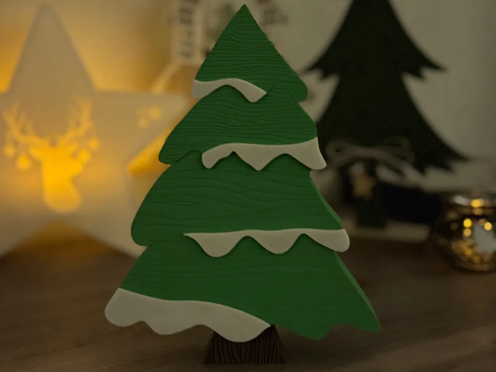 Stackable Snowy Christmas Tree - Free 3D Print Model - MakerWorld