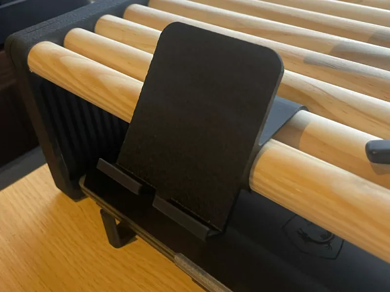 phone holder wooden desk shelf