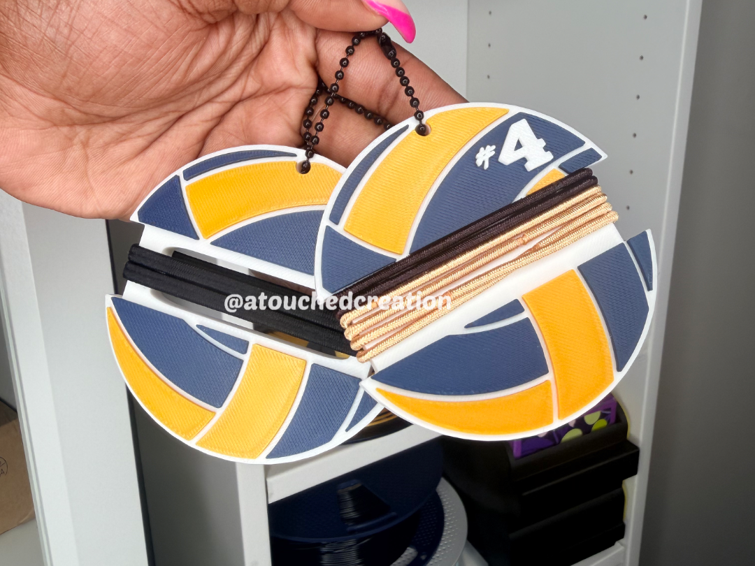 Volleyball Ponytail Holder Keychain - 1