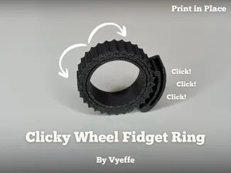 Clicky Wheel Fidget Ring - Print in Place