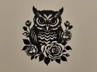 Décoration murale hibou et roses — photo 2