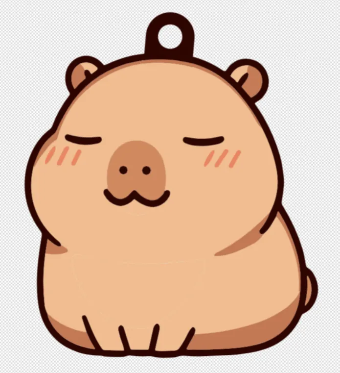 Relaxed Capybara Keychain - Sitting Edition