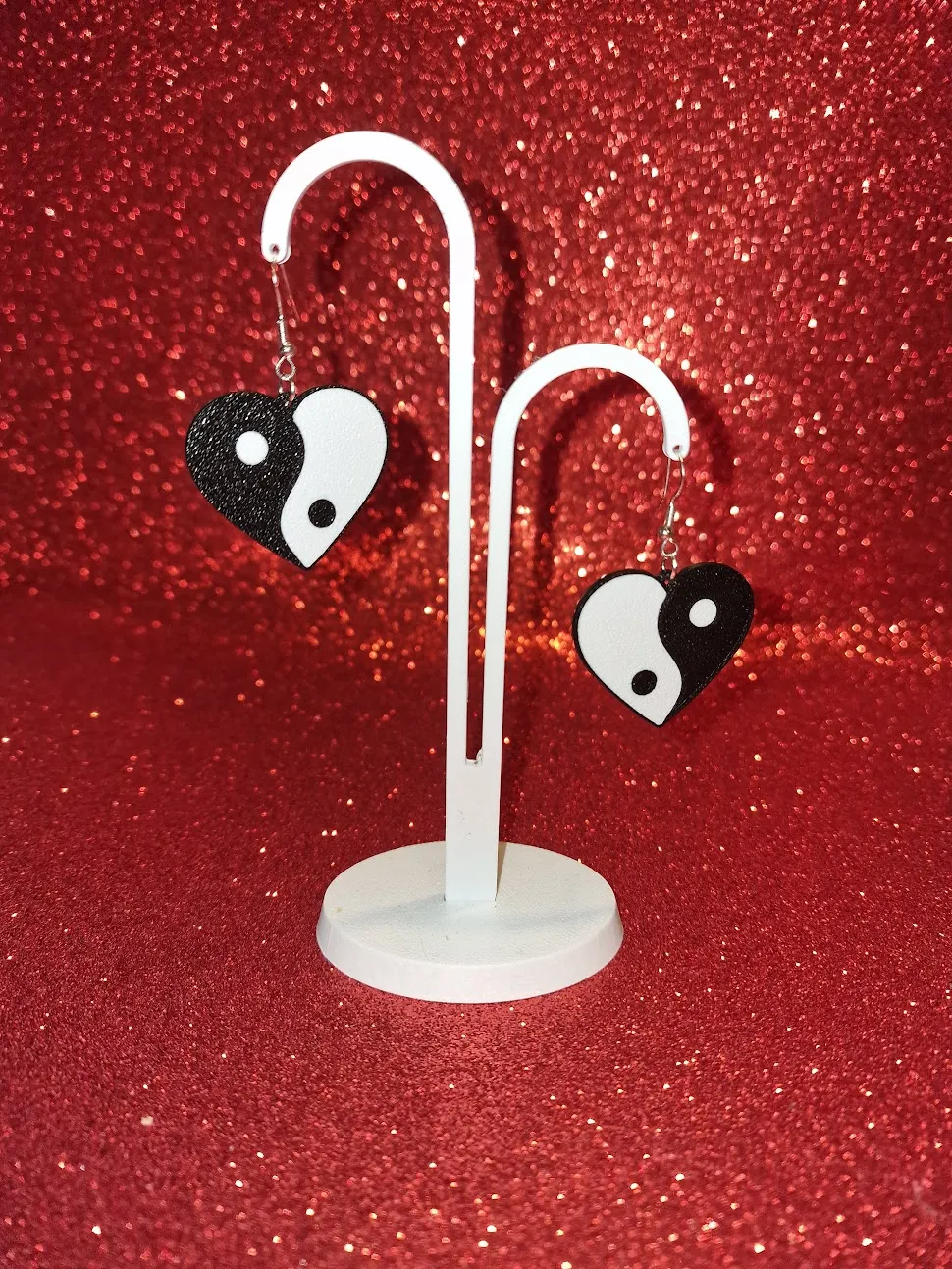 Heart Yin & Yang earrings view 3