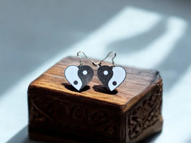 Heart Yin & Yang earrings