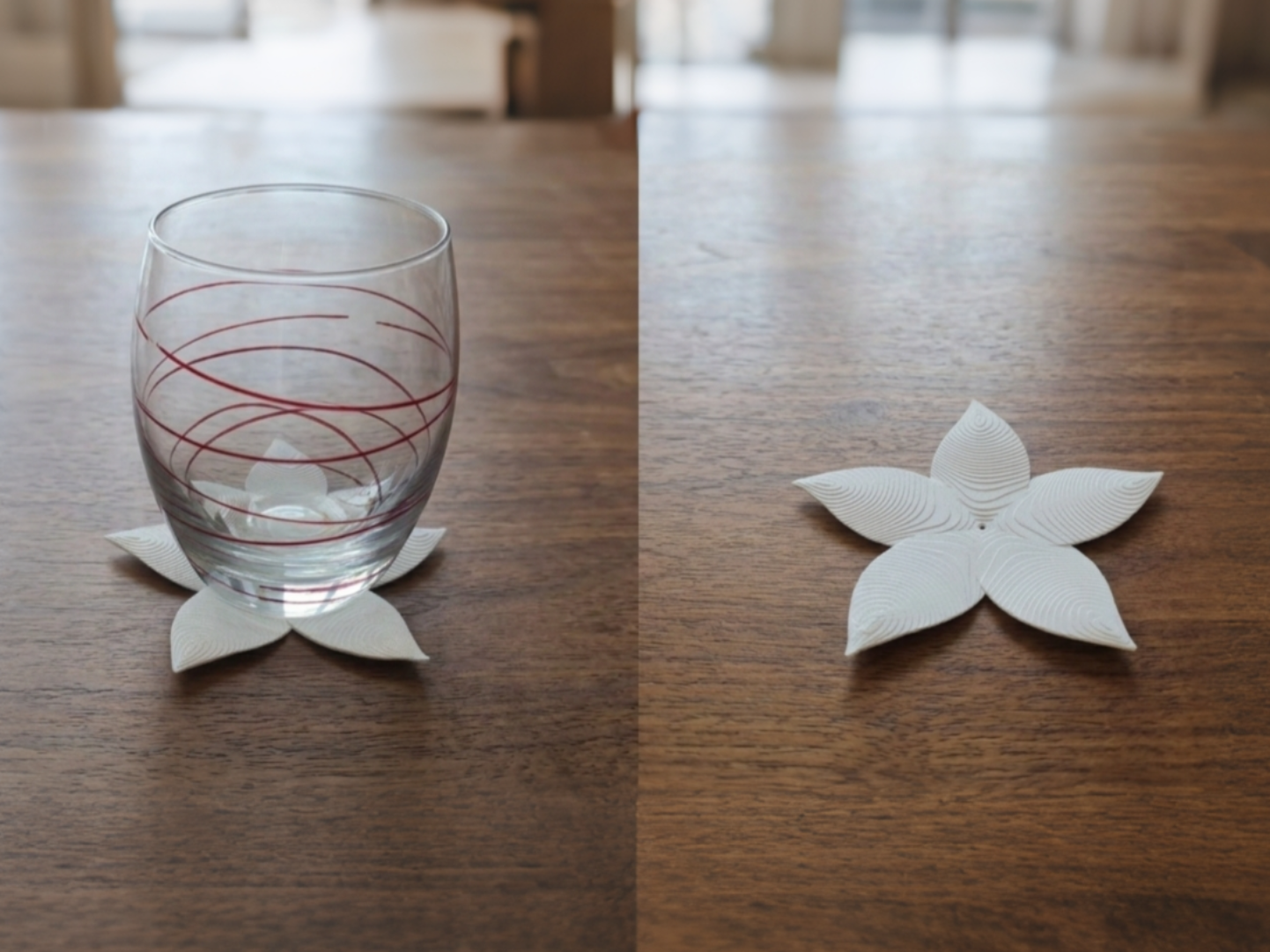 Miniatura 1 do modelo 3D Organic Flower Coaster (Sous-verre Fleur)