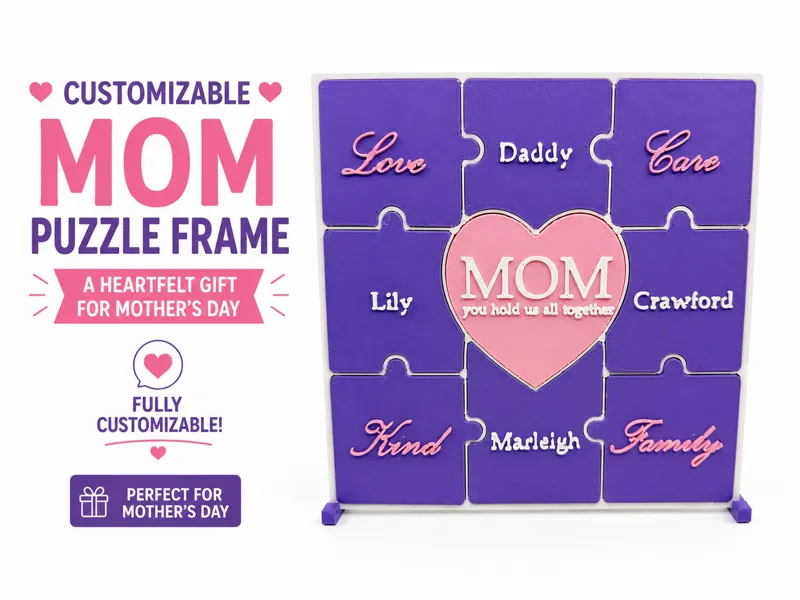 Customizable Mom Puzzle Frame | Mother’s Day Gift 