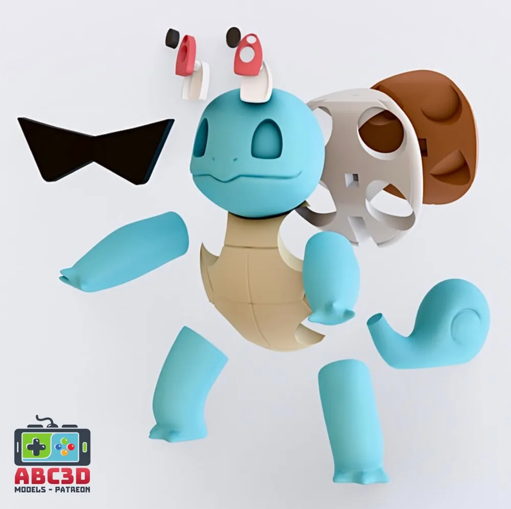 Squirtle Split Model Pokemon; Glasses Included! by ABC3D - MakerWorld