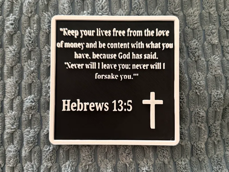 Hebrews 13:5 Bible Verse Plaque