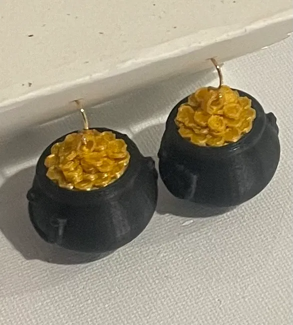 Pot of Gold Earrings St Saint Patrick's Day view 4