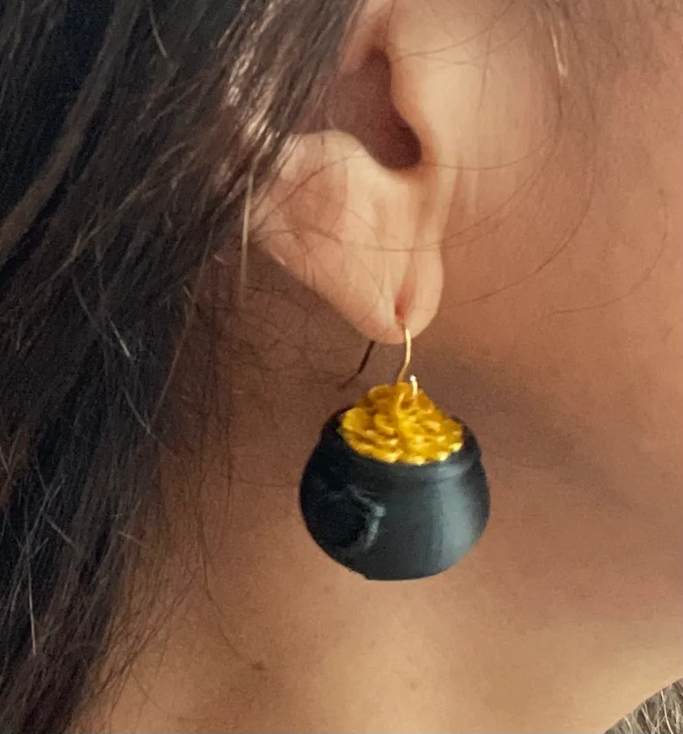 Pot of Gold Earrings St Saint Patrick's Day view 3