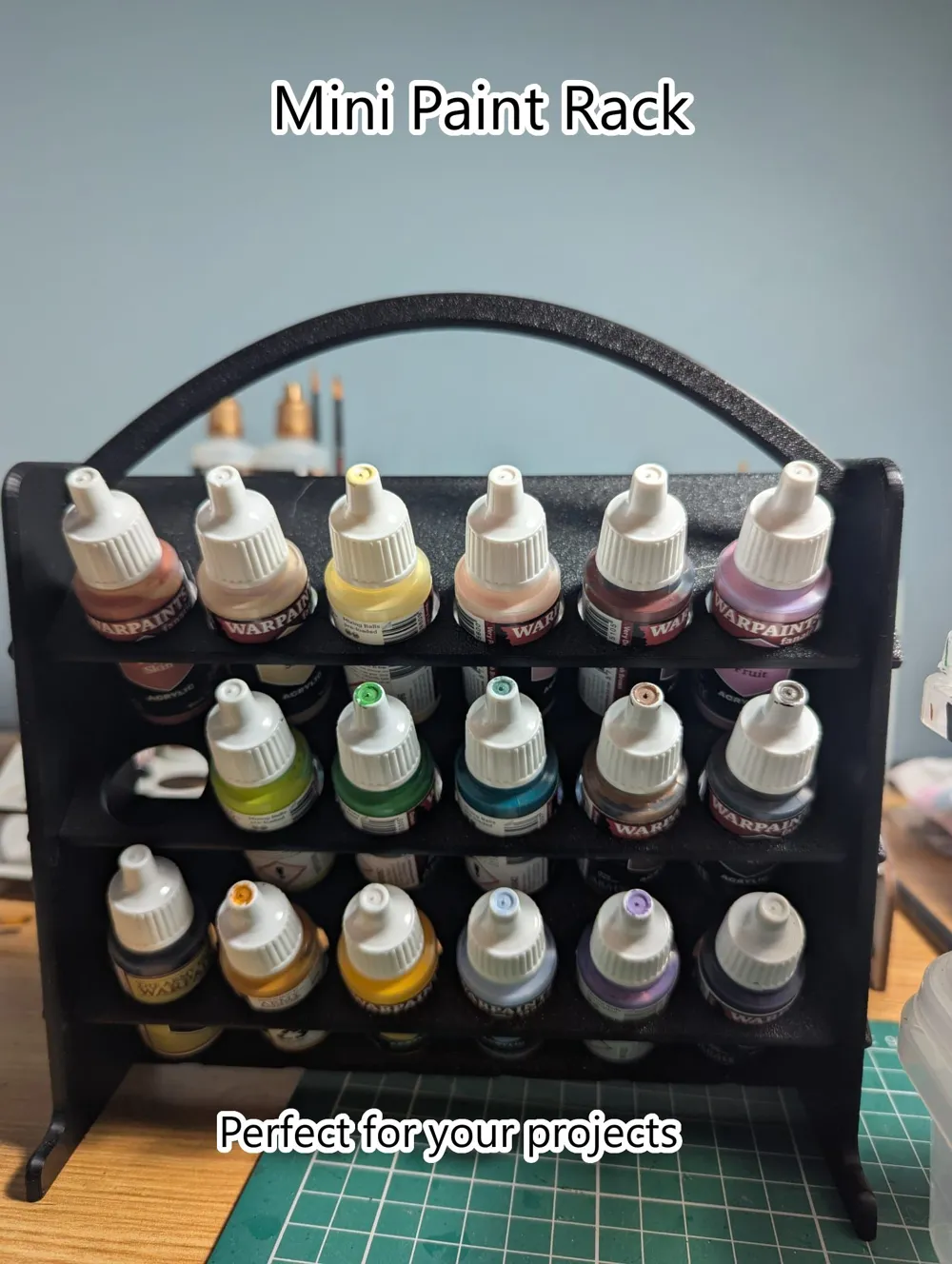 Army Painter/Vallejo dropper bottle paint rack 18 - Free 3D Print Model ...