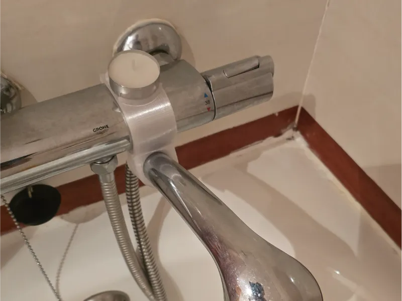 Shower head bracket and tea candle holder V2