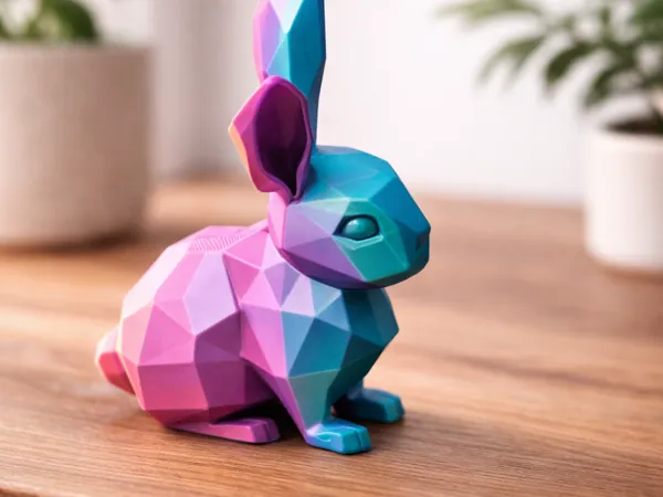 Lapin low poly — déco moderne