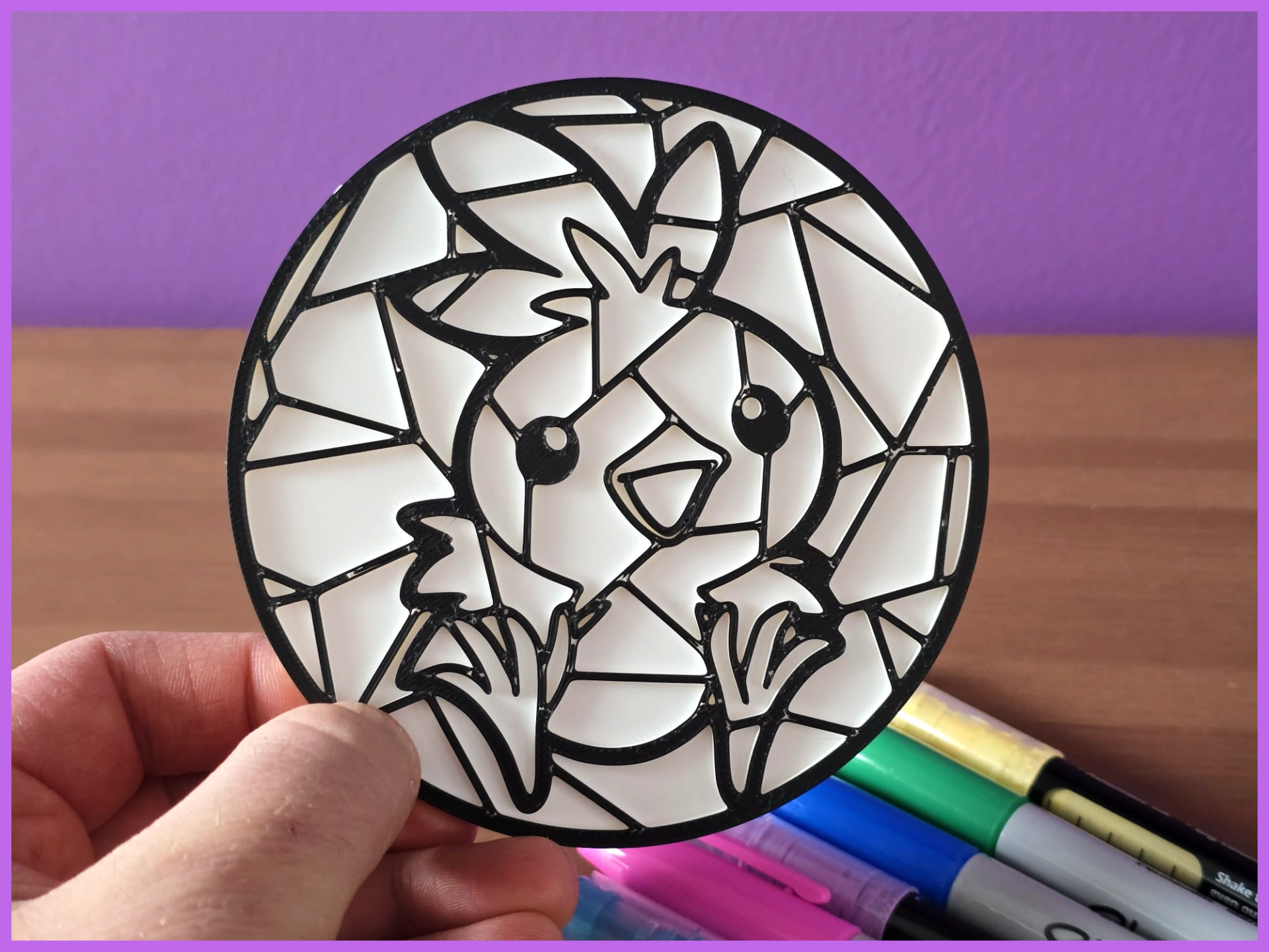 Torchic Pokemon Bird Coloring Stained Glass Mosaic