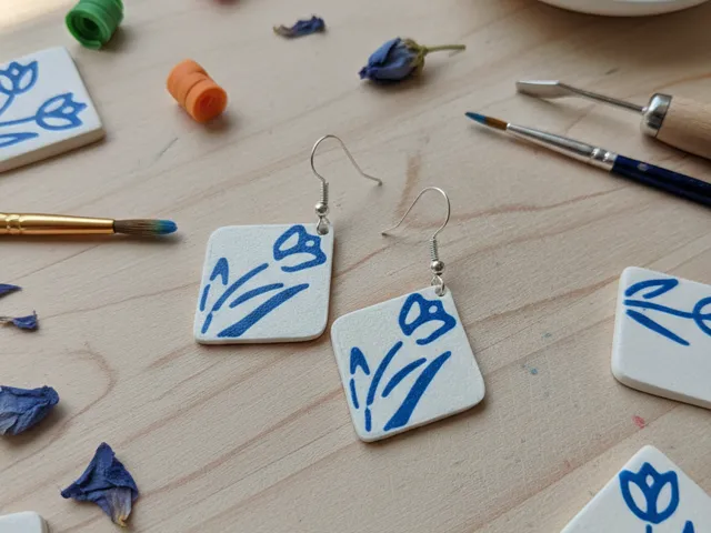 Tulip Tile Earrings