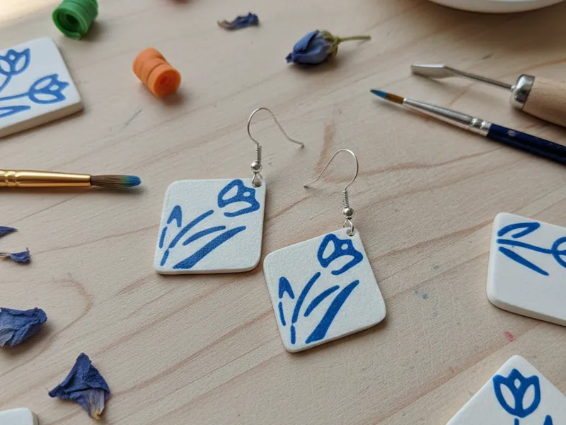Tulip Tile Earrings