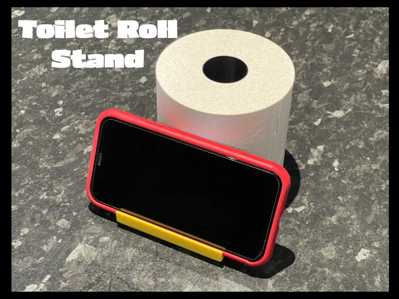 Toilet Roll Phone Stand - Bathroom Safe