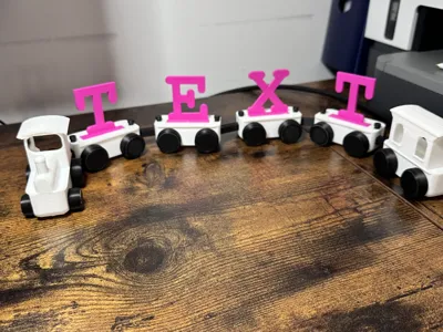 customizable letter train in Bambu Studio