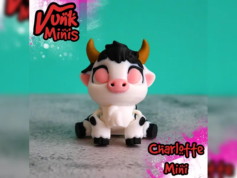 Mini Charlotte the Cow Multicolor Flexi