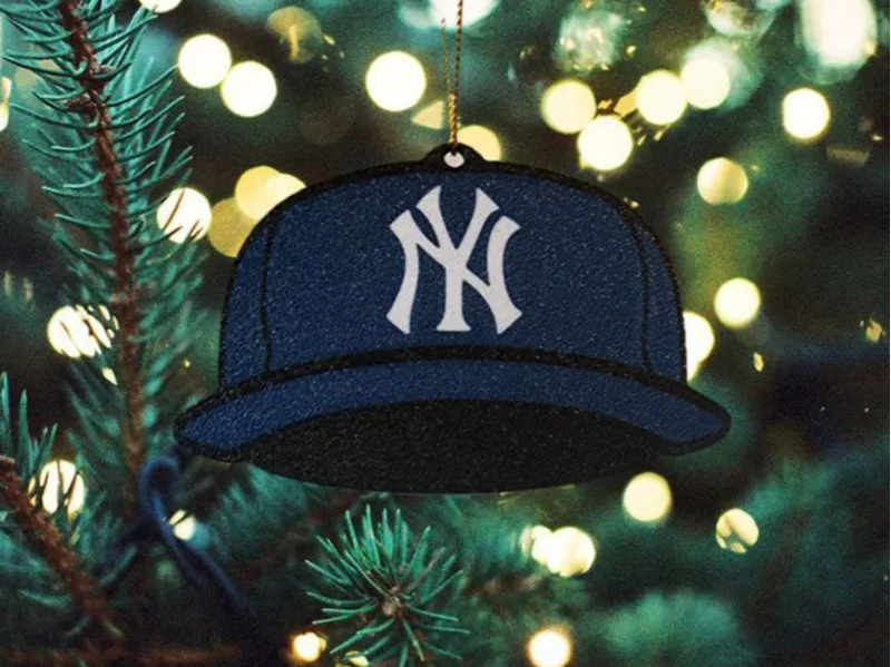 New York Yankees Baseball Hat Christmas Ornament