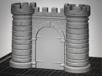 Medieval-style castle wall 