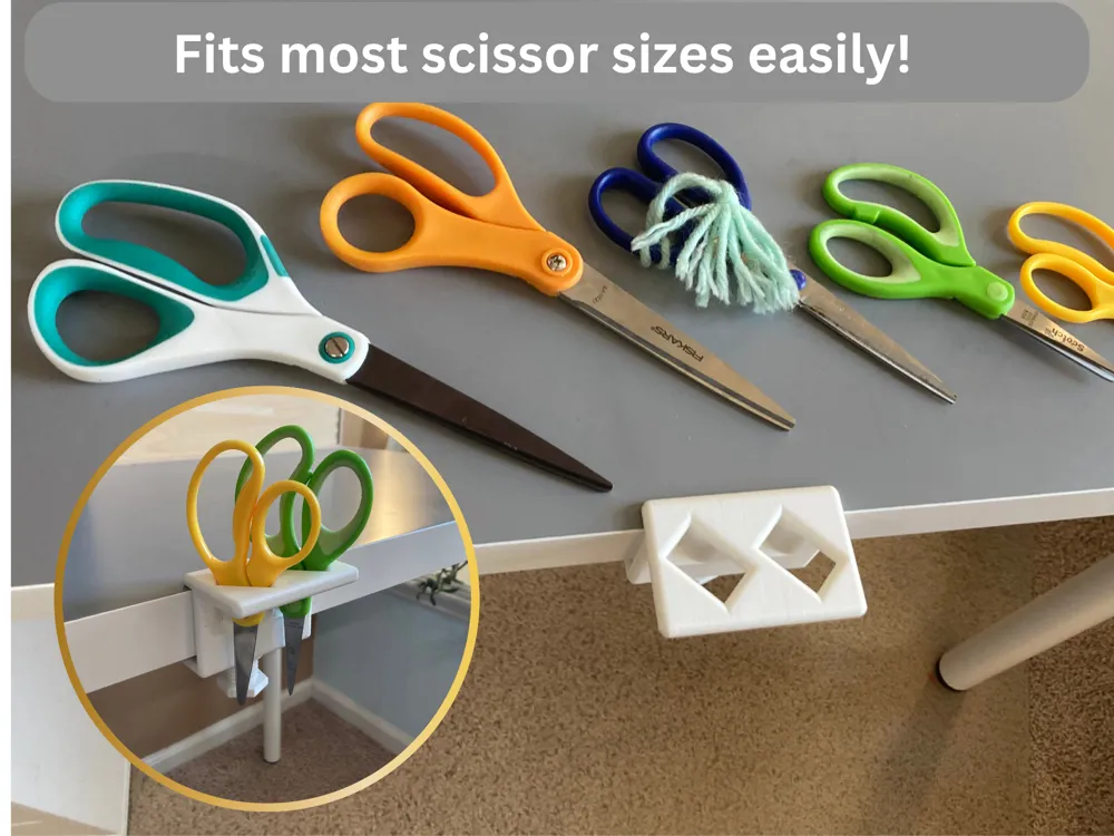 Support Scissors Elegant Desk Clamp Scissors Holder - Support Free - Free 3D Print Model ...