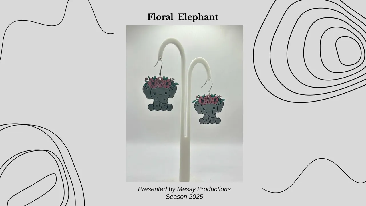 Floral Elephant Earrings view 4