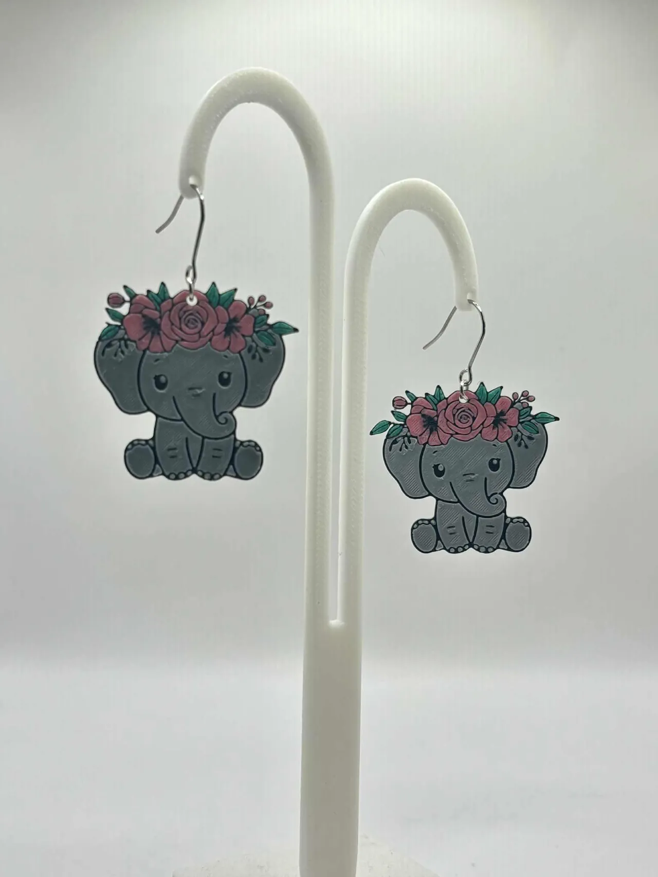 Floral Elephant Earrings view 2
