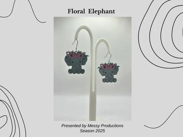 Floral Elephant Earrings