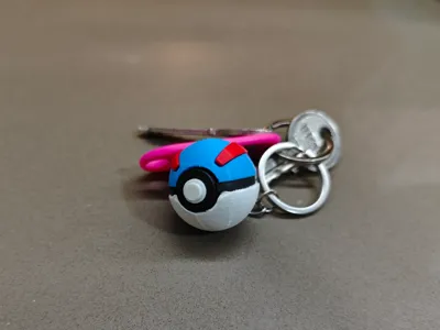 Pokéball Great Ball Keychain – Multi-Part Print