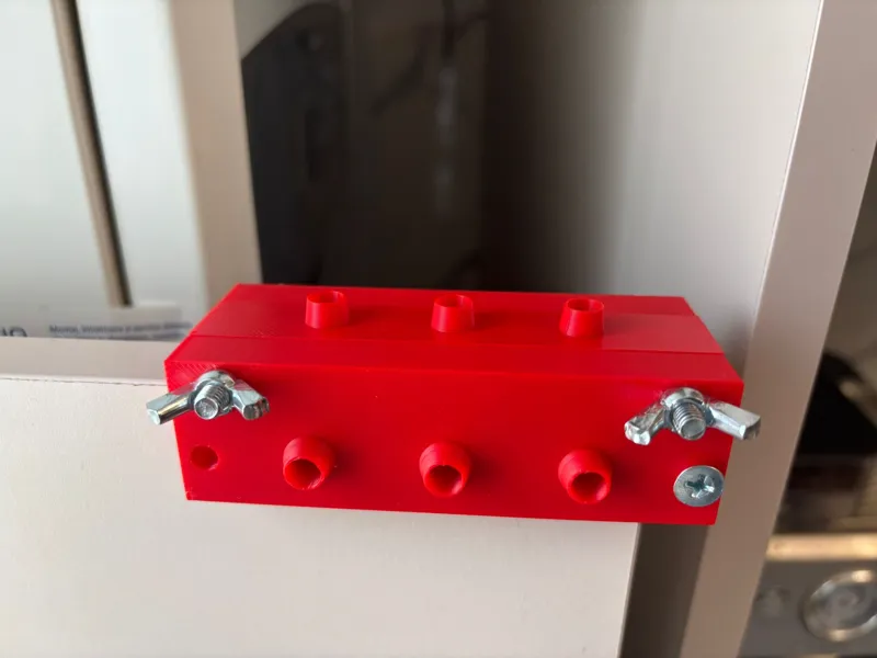 Drilling jig template confimator for cabinets