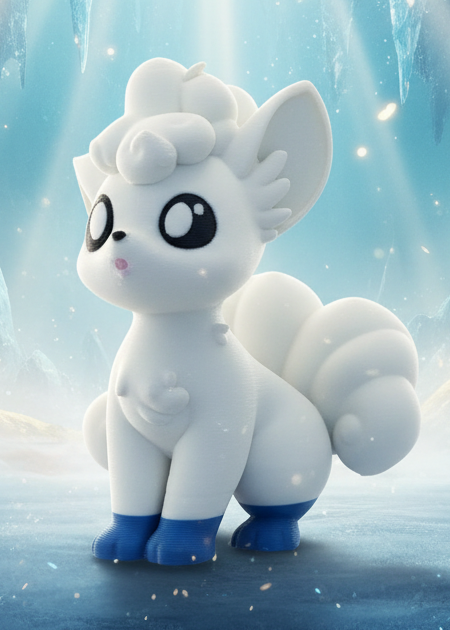 Miniatura 2 do modelo 3D 宝可梦&六尾-Alolan Vulpix