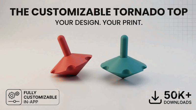 Customizable Tornado Top – Parametric Spinning Toy