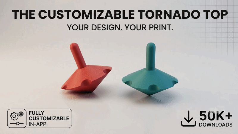 Customizable Tornado Top – Parametric Spinning Toy