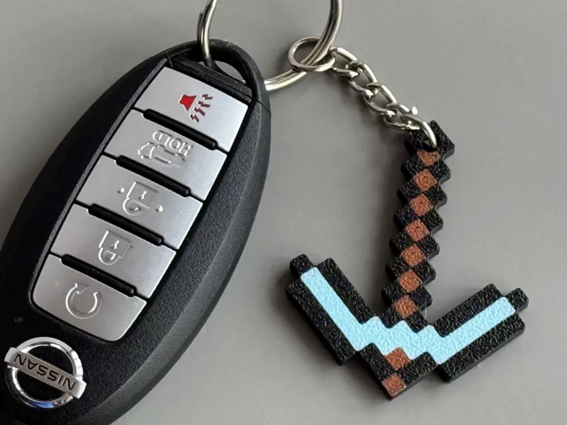 Minecraft Pickaxe Keychain