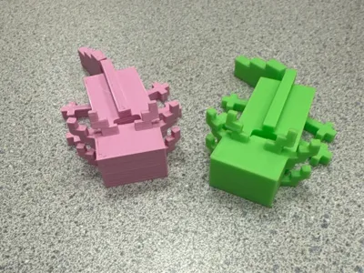 Cute articulated square axolotl