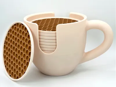 Mug Coaster Holder with Coasters