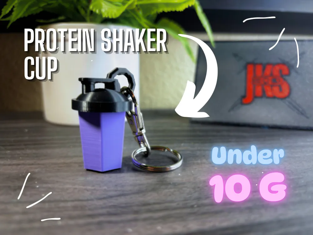 Protein Shaker Cup Keychain - No AMS Needed! - Free 3D Print Model ...