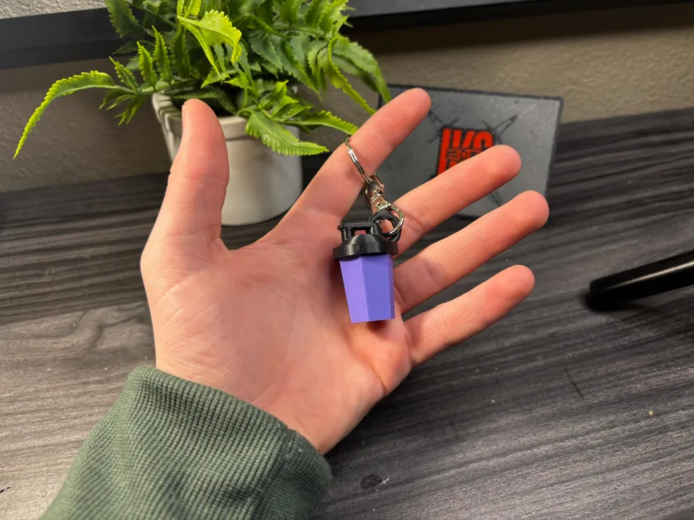 Protein Shaker Cup Keychain - No AMS Needed! - Free 3D Print Model ...