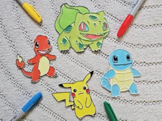Pokemon Coloring Set Charmander Pikachu Squirtle