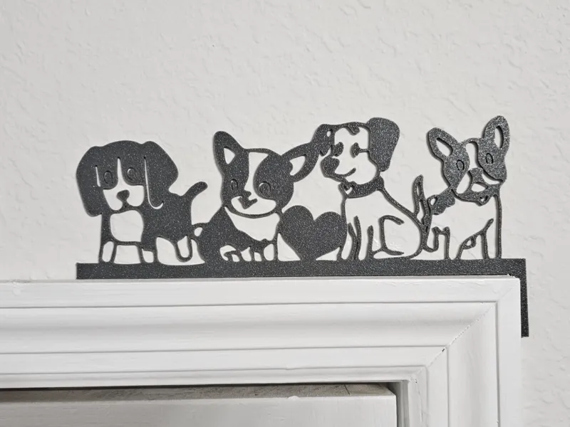 Dog Door Corner Decor (4 Dogs Silhouette)