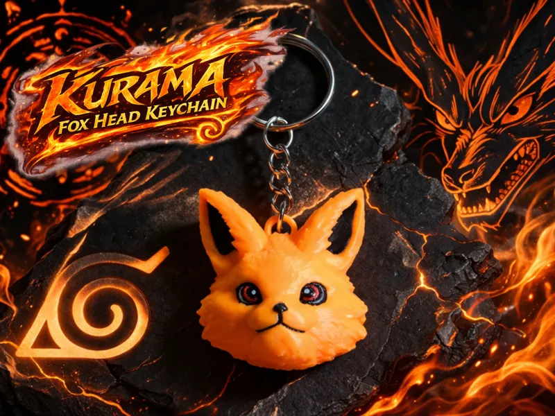 Kurama Fox Head Keychain