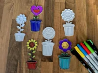 Set de coloriage pot de fleurs floral et botanique — photo 2