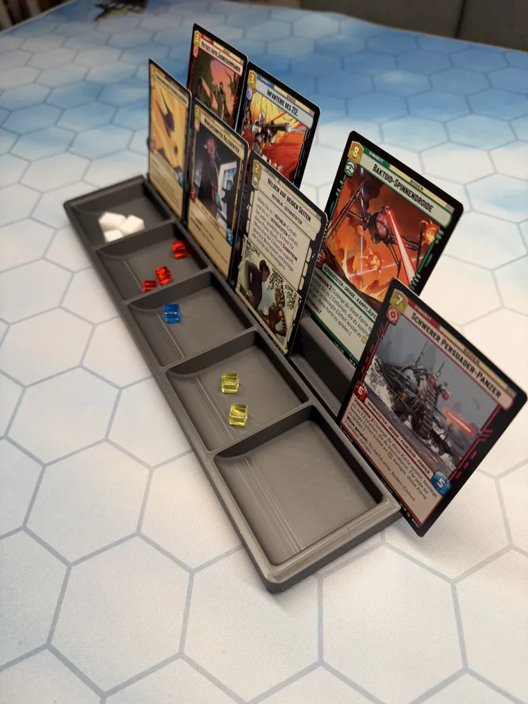 Token tray with card holder with 2 rails - Free 3D Print Model - MakerWorld