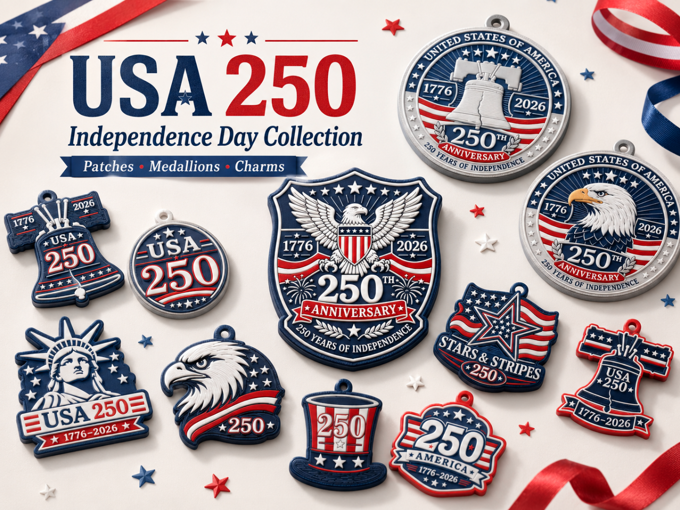 USA 250 Independence Day Collection Keychain
