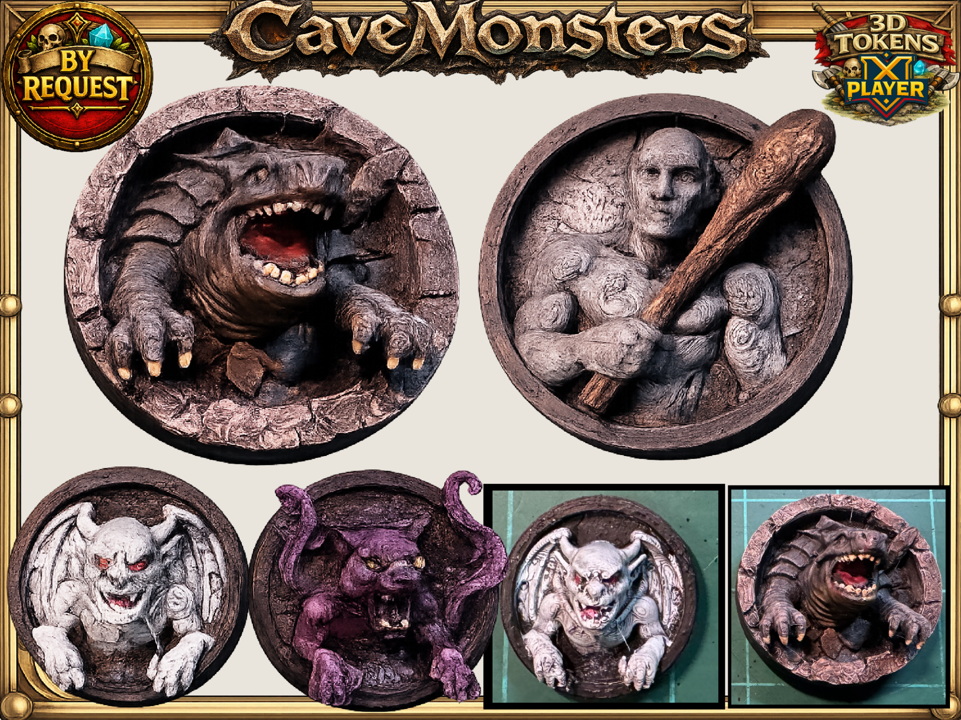 Bulette, Stone Giant & Cave Horrors: 3D Tokens Ch5