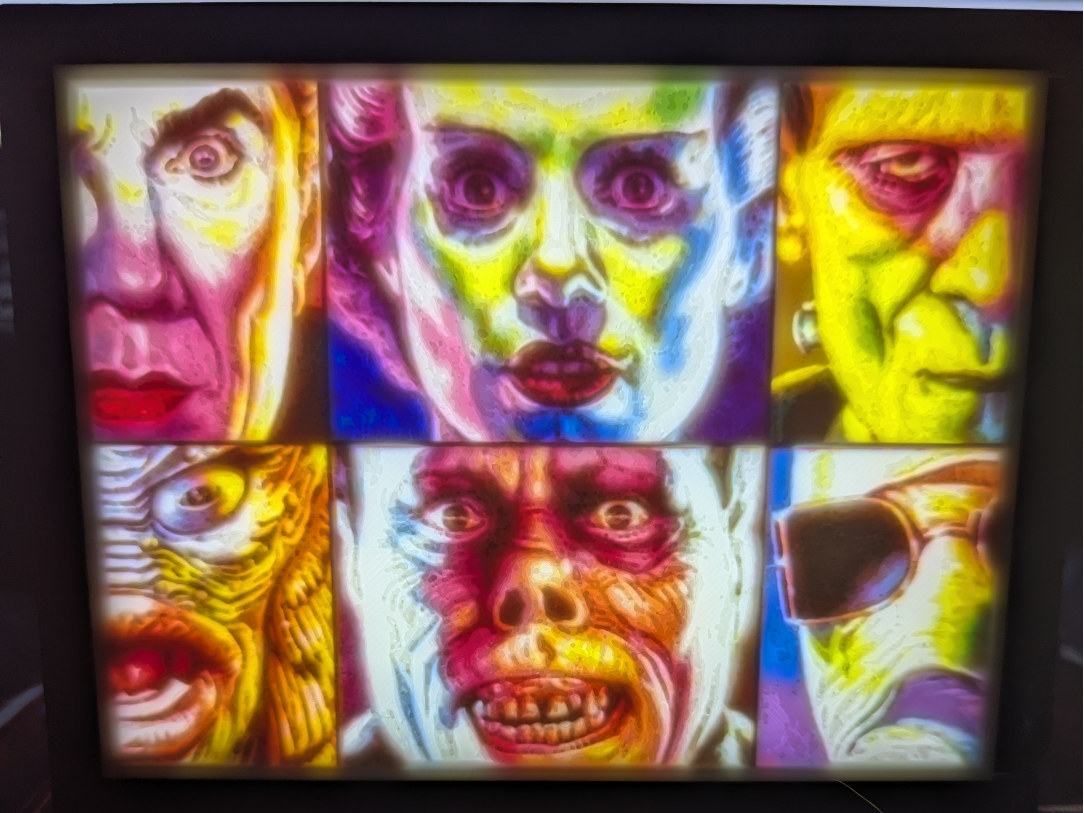 6 Classic Horror Monsters watercolor Lithophane
