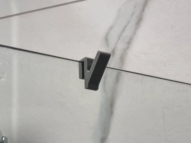 Shower hook for 6mm thick wall glass