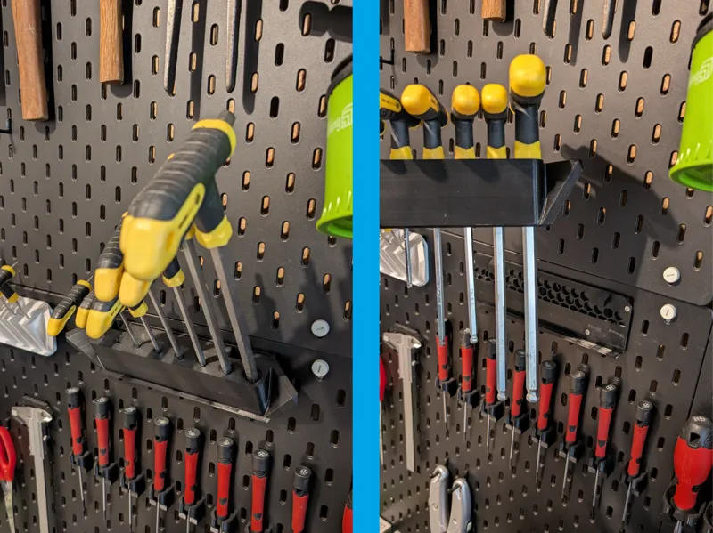 T-handle wrench holder wallmount/skadis removable